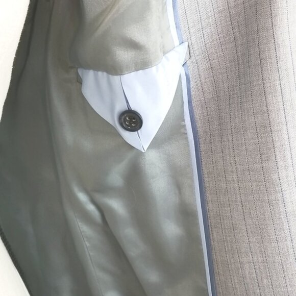 *NWT* J. CREW Gray Wool Blazer w/Thin Blue Strips, size 2 - Picture 8 of 10